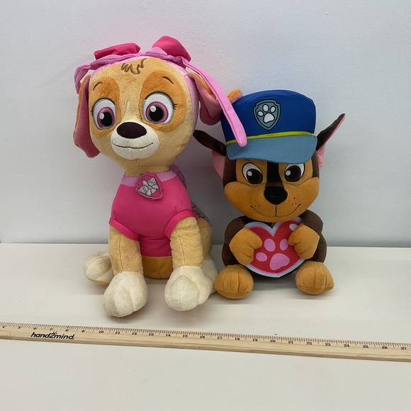 CUTE LOT 2 Nickelodeon Paw Patrol Chase Skye Puppy Dogs Character Plush Toys - Picture 1 of 5